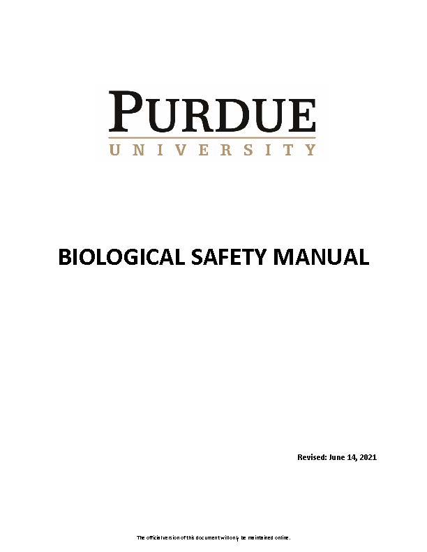 biological safety manual